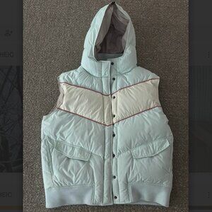 Vintage hooded EMS women's goose down vest